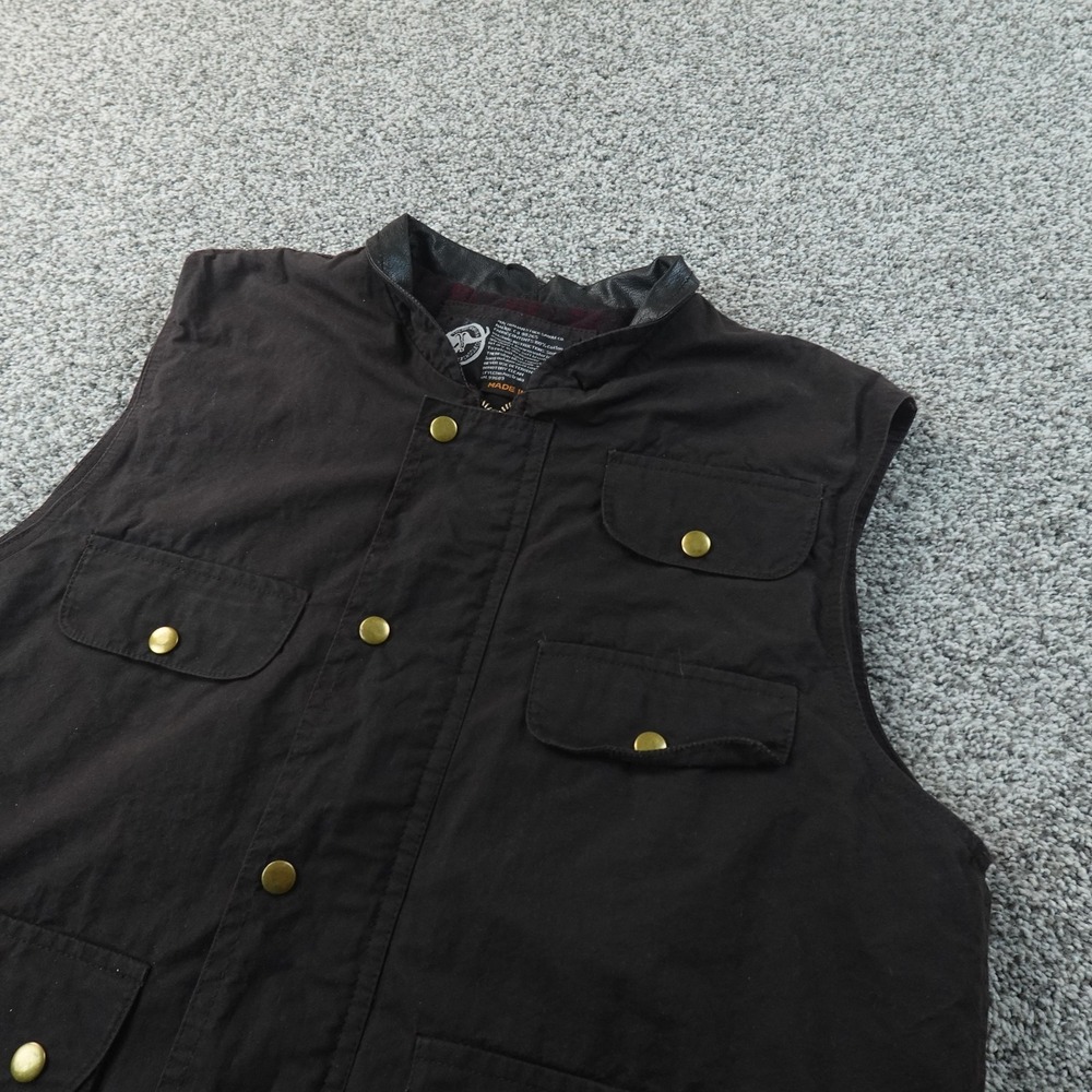 Australian Stock Saddle Vest Mens M Brown Waxed Canvas‎ Western Outdoor Cowboy